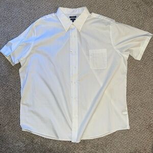 Big and tall white short sleeve button down